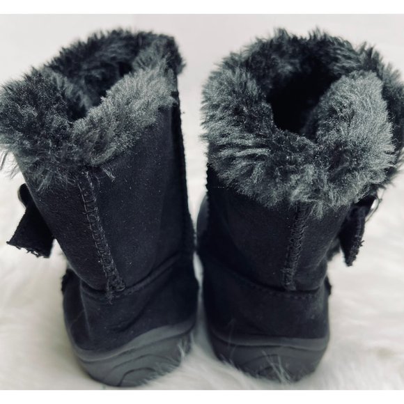 Garanimals Black Suede boots with Fur!! Little girls size 5! Cute!! - Picture 4 of 8